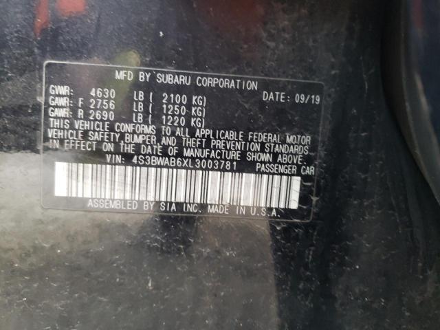 2020 SUBARU LEGACY 4S3BWAB6XL3003781