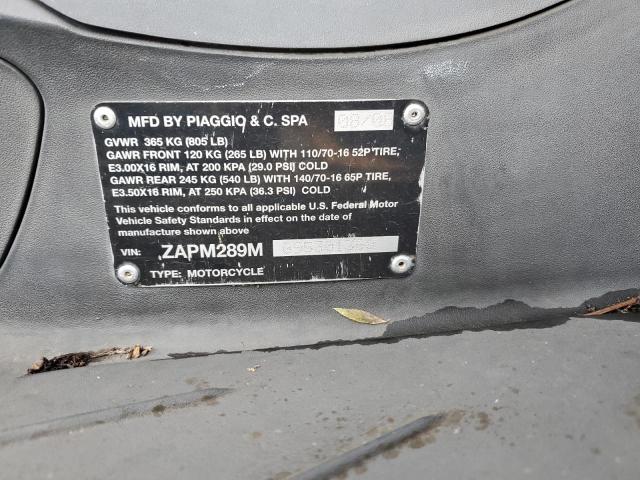 2009 PIAGGIO BV 250 ZAPM289M695301368