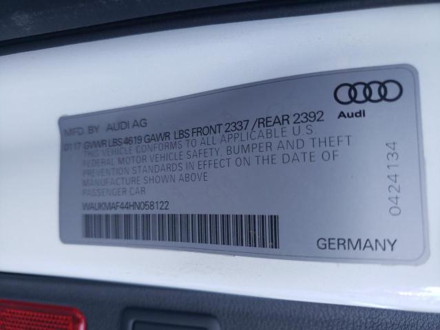 2017 AUDI A4 ULTRA P - WAUKMAF44HN058122
