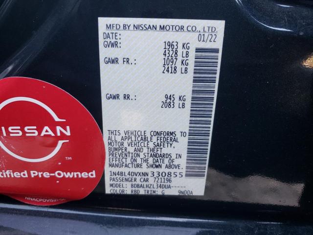 2022 NISSAN ALTIMA SV - 1N4BL4DVXNN330855