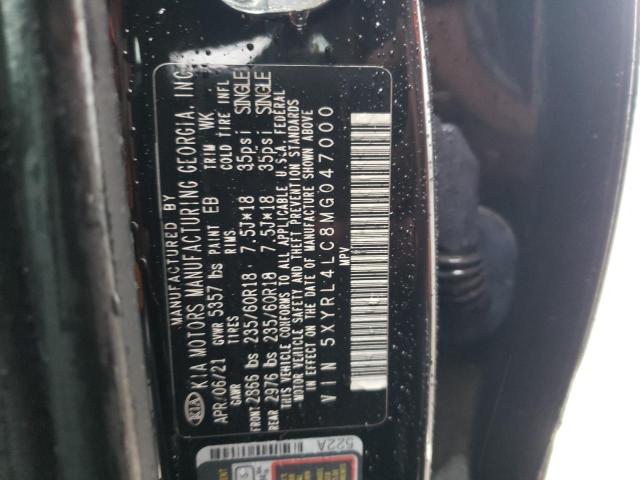 5XYRL4LC8MG047000 KIA SORENTO S