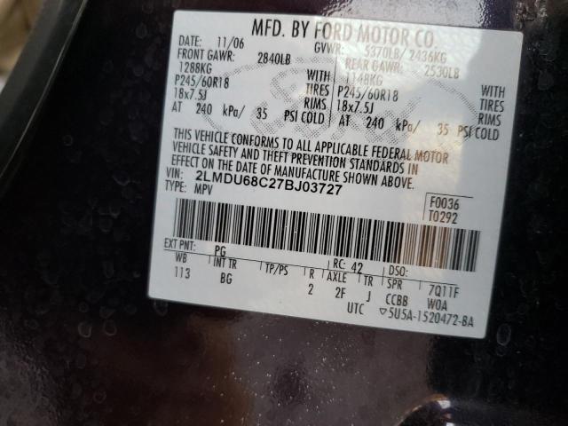 2LMDU68C27BJ03727 Lincoln MKX