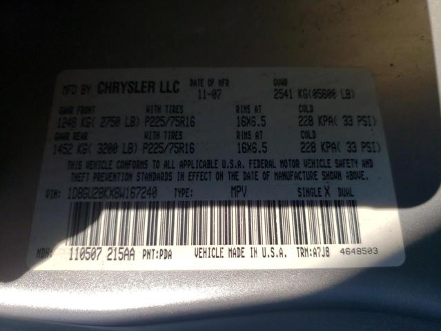 1D8GU28KX8W167240 Dodge NITRO SXT