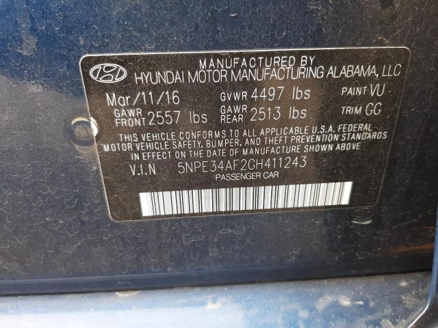 2016 HYUNDAI SONATA SPO - 5NPE34AF2GH411243