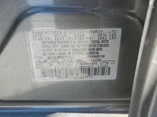 3N1AB7AP4KY237573 Nissan Sentra S 10