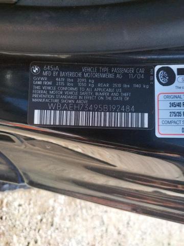 WBAEH73495B192484 BMW 645 Ci Automatic
