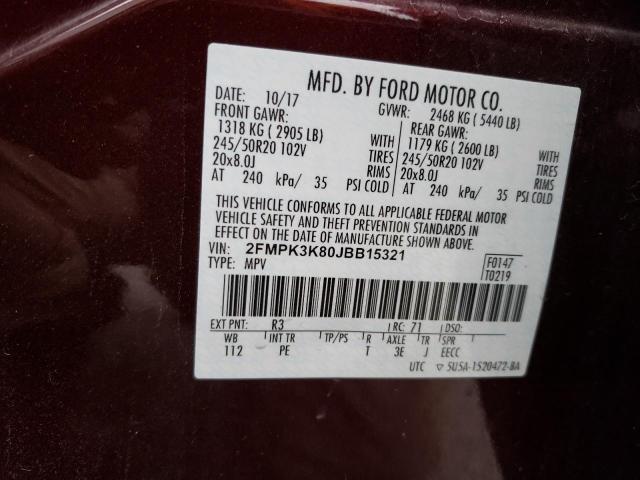 2018 FORD EDGE TITAN - 2FMPK3K80JBB15321