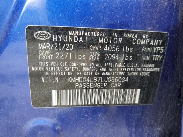 2020 HYUNDAI ELANTRA SP - KMHD04LB7LU086034