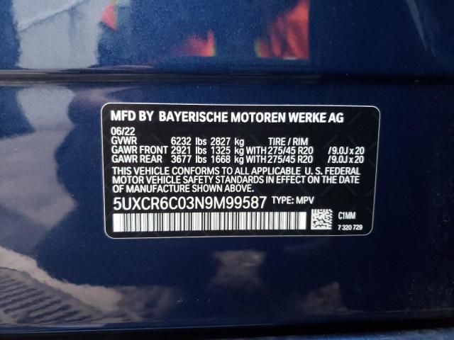 5UXCR6C03N9M99587 BMW X5 Xdrive40i
