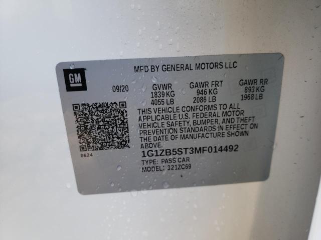 2021 CHEVROLET MALIBU LS - 1G1ZB5ST3MF014492