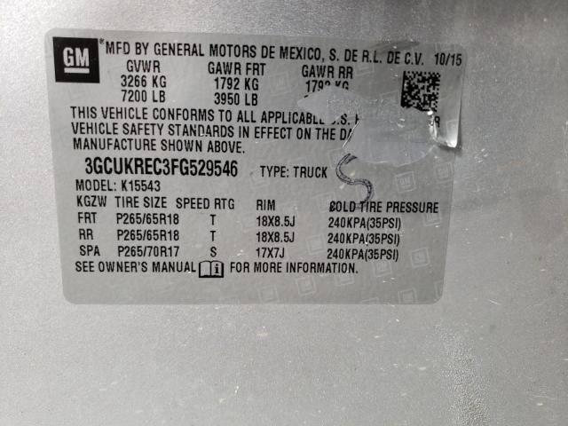 2015 Chevrolet Silverado K1500 Lt VIN: 3GCUKREC3FG529546 Lot: 36435783