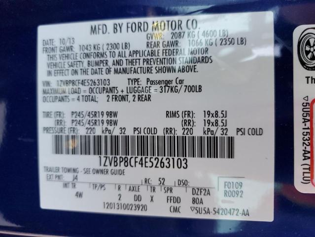 1ZVBP8CF4E5263103 Ford MUSTANG GT