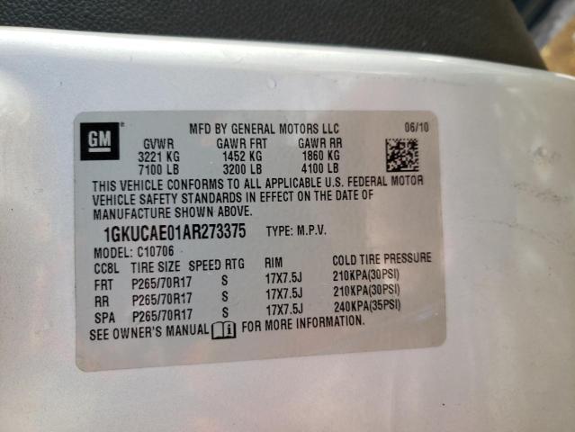 1GKUCAE01AR273375 GMC YUKON SLE