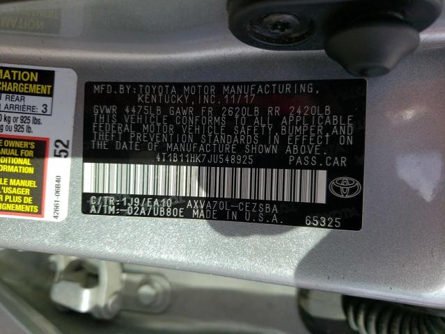 2018 TOYOTA CAMRY L - 4T1B11HK7JU548925