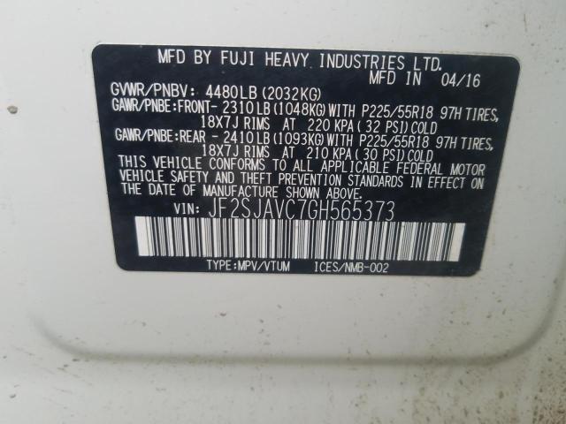 JF2SJAVC7GH565373 Subaru Forester 2.5i Touring