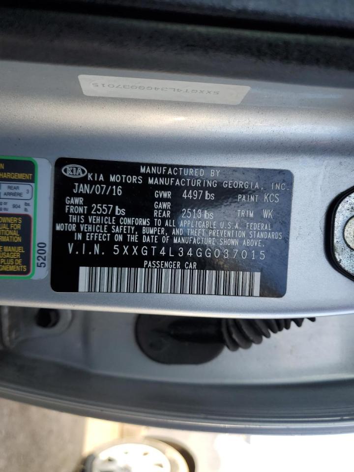 5XXGT4L34GG037015 2016 Kia Optima Lx