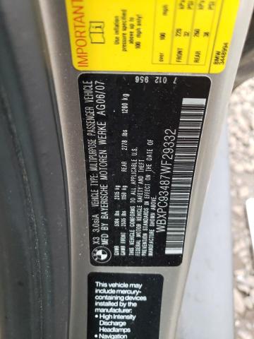 WBXPC93487WF29332 BMW X3