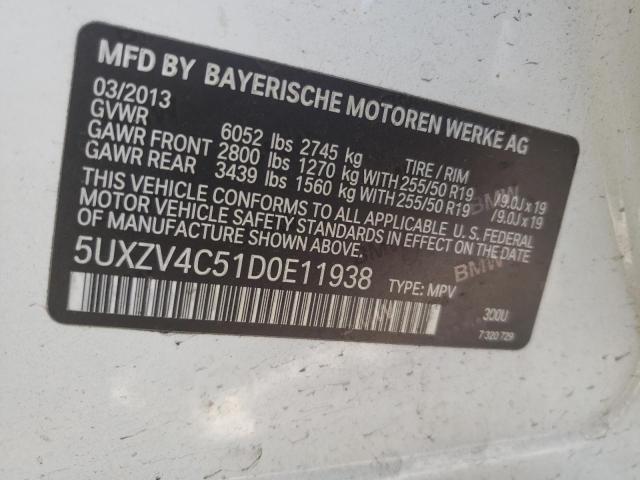 VIN 5UXZV4C51D0E11938 2013 BMW X5, Xdrive35I no.13