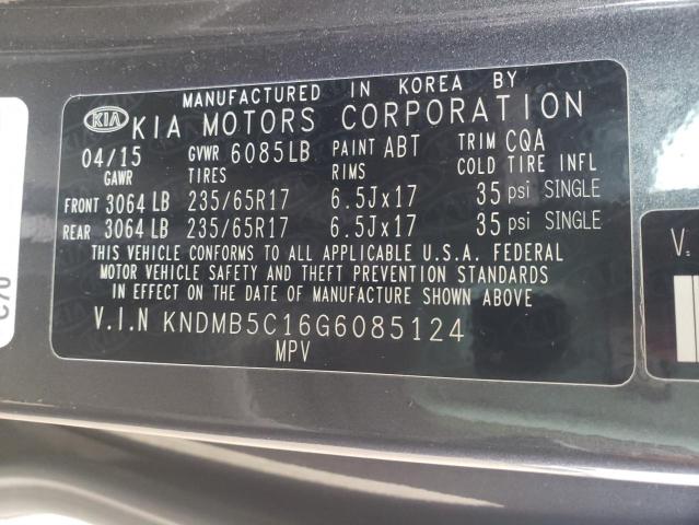 2016 KIA SEDONA LX - KNDMB5C16G6085124