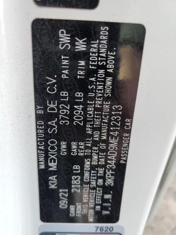 3KPF34AD9ME412313 KIA Forte Gt Line