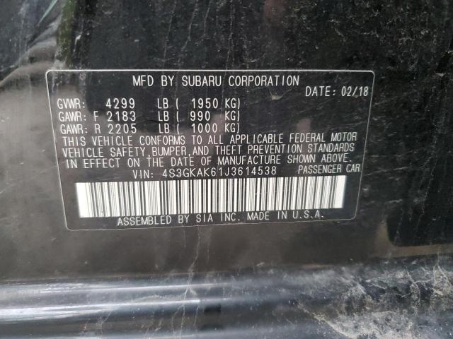 2018 SUBARU IMPREZA SP 4S3GKAK61J3614538