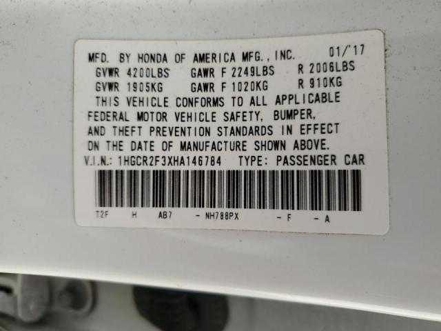 2017 HONDA ACCORD LX 1HGCR2F3XHA146784