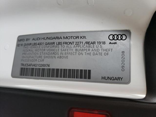 2016 AUDI TT TRUC5AFV4G1026974