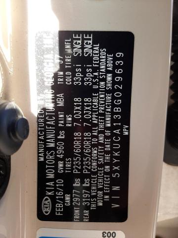 5XYKUCA13BG029639 KIA SORENTO EX