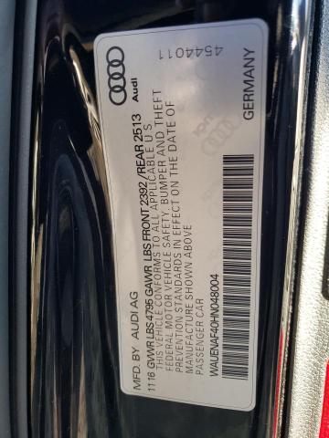 2017 AUDI A4 PREMIUM - WAUENAF40HN048004