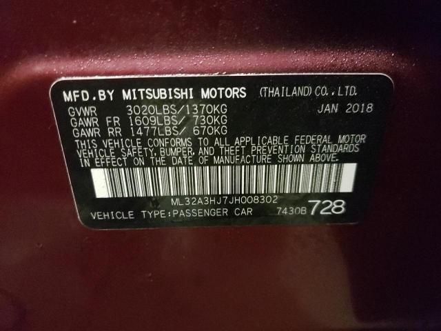2018 MITSUBISHI MIRAGE ML32A3HJ7JH008302