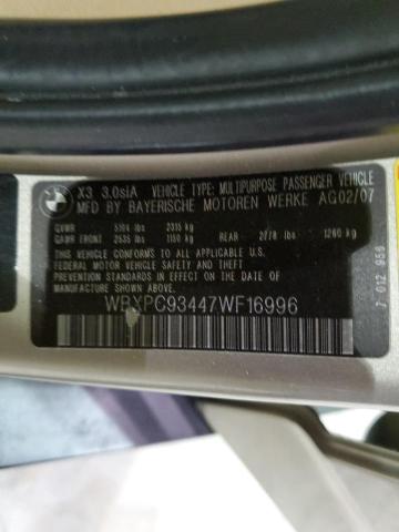 WBXPC93447WF16996 BMW X3 3.0SI