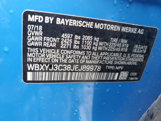 2018 BMW X2 SDRIVE2 WBXYJ3C38JEJ89978