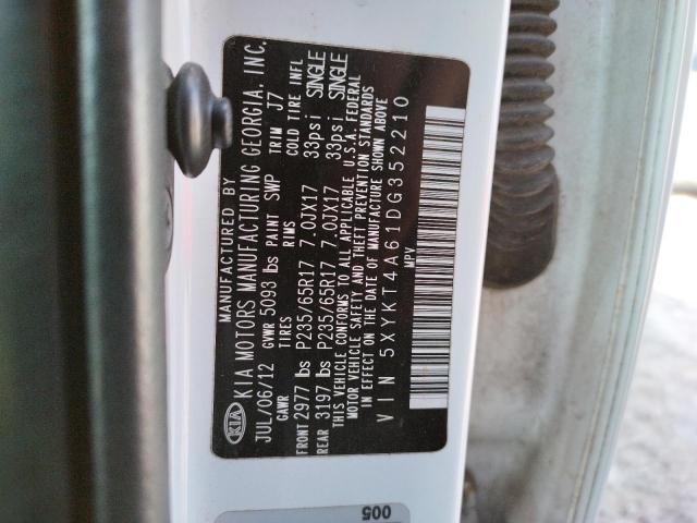5XYKT4A61DG352210 KIA SORENTO LX