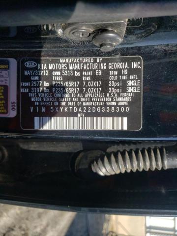 5XYKTDA22DG338300 KIA SORENTO LX