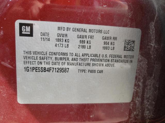 2015 CHEVROLET CRUZE LT - 1G1PE5SB4F7129587