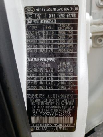 SALCP2RXXJH748335 Land Rover Discovery Sport Se