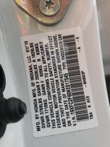 2019 HONDA CIVIC LX - 19XFC2F60KE017545