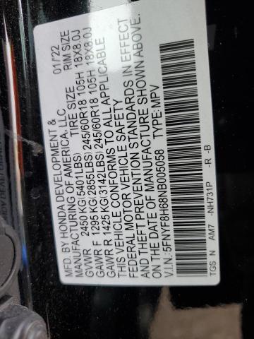 2022 HONDA PASSPORT T 5FNYF8H68NB005058