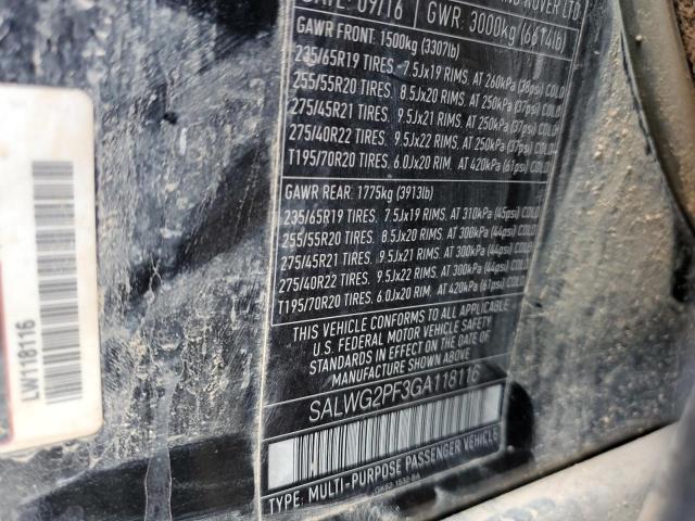 SALWG2PF3GA118116 Land Rover Range Rover Sport Se