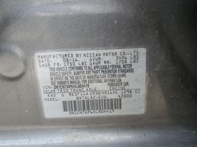 2017 NISSAN VERSA S - 3N1CN7AP6HL804419