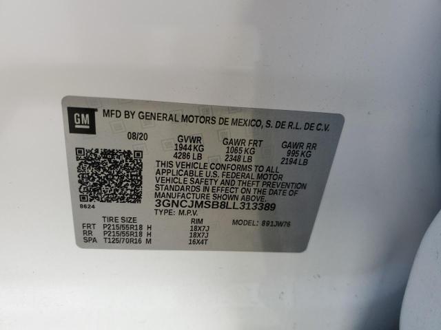2020 CHEVROLET TRAX PREMI 3GNCJMSB8LL313389
