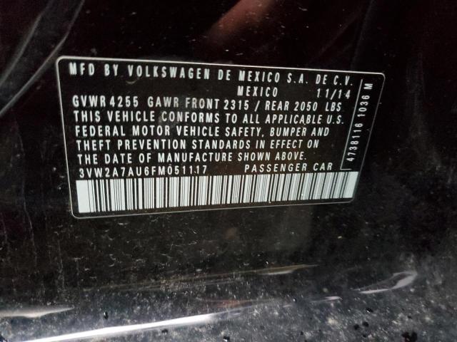 2015 VOLKSWAGEN GOLF TDI 3VW2A7AU6FM051117