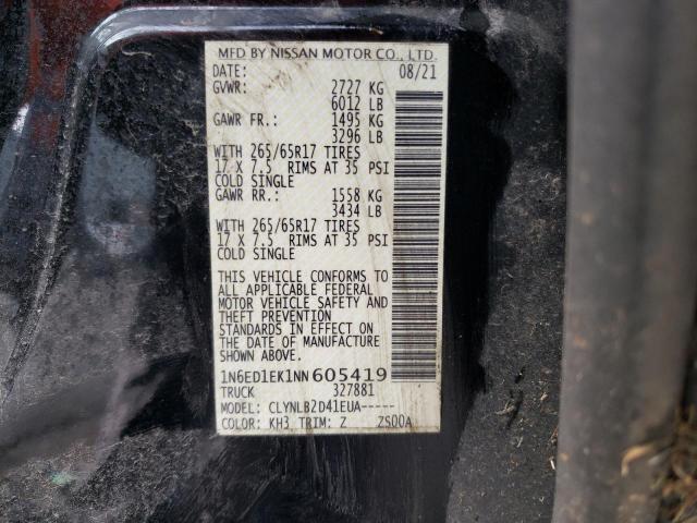 1N6ED1EK1NN605419 Nissan FRONTIER S