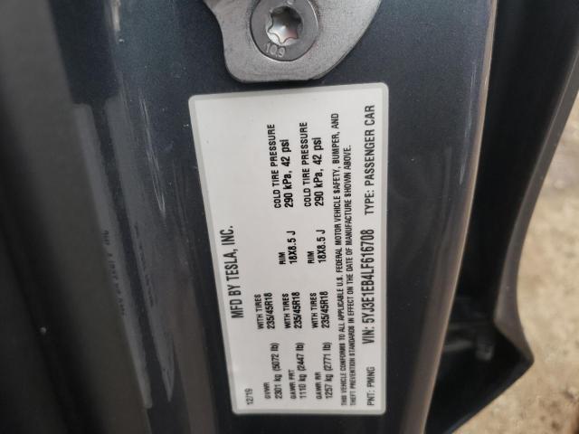 5YJ3E1EB4LF616708 Tesla MODEL 3