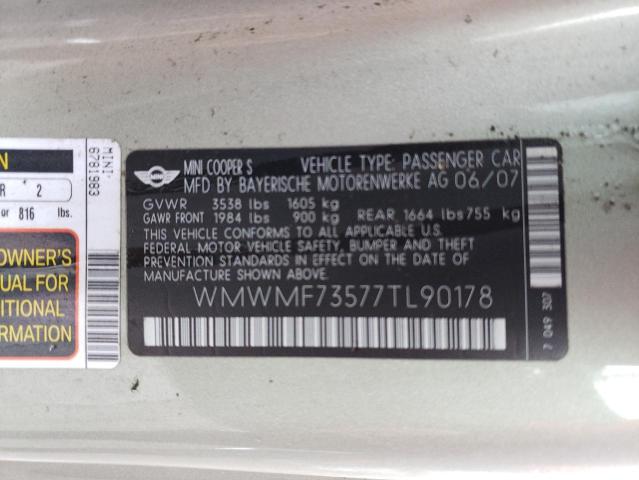 WMWMF73577TL90178 Mini COOPER S