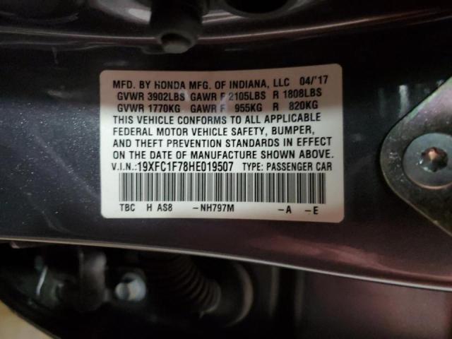 2017 HONDA CIVIC EXL - 19XFC1F78HE019507