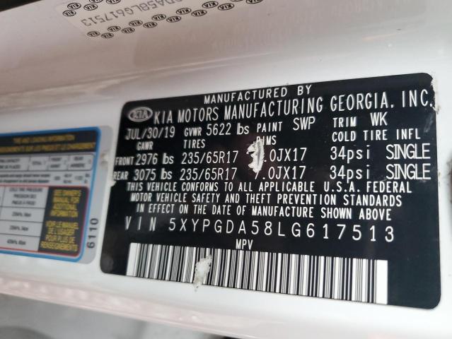 5XYPGDA58LG617513 KIA SORENTO S