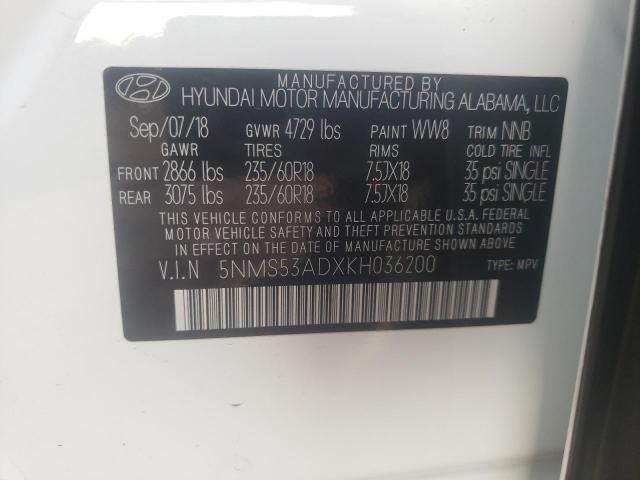 2019 HYUNDAI SANTA FE L - 5NMS53ADXKH036200
