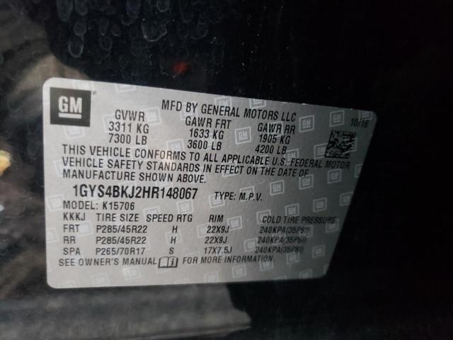 2017 CADILLAC ESCALADE L 1GYS4BKJ2HR148067