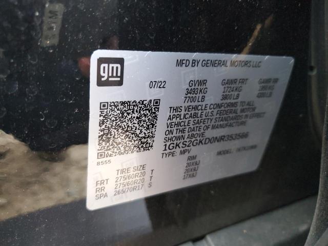 2022 GMC YUKON XL K - 1GKS2GKD0NR353566
